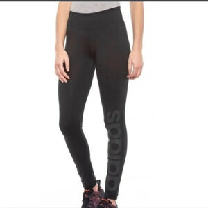 Adidas Women's Black Fab Linear Long Workout Tights Size Large
